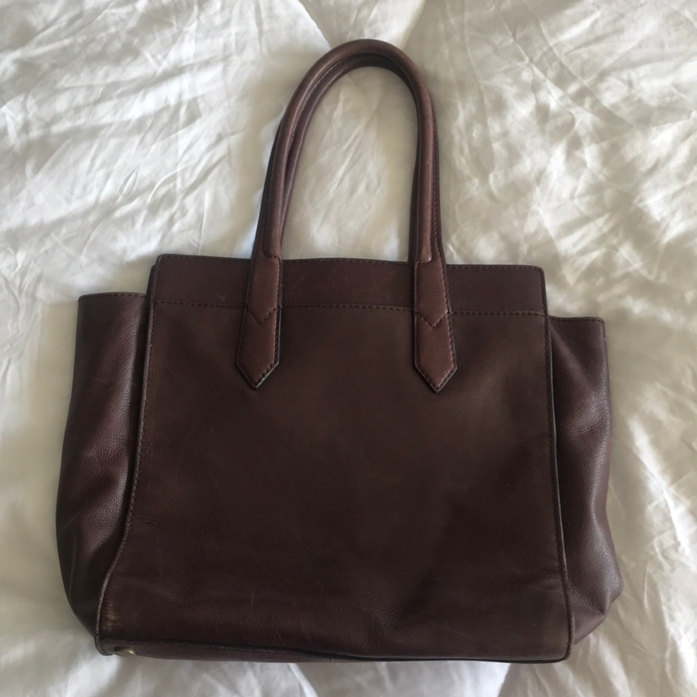 Fossil Leather Tote Wine Color